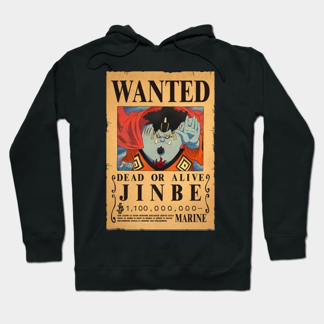 Jinbe Wanted Poster with 1.100 million berries Hoodie by ManimeXP